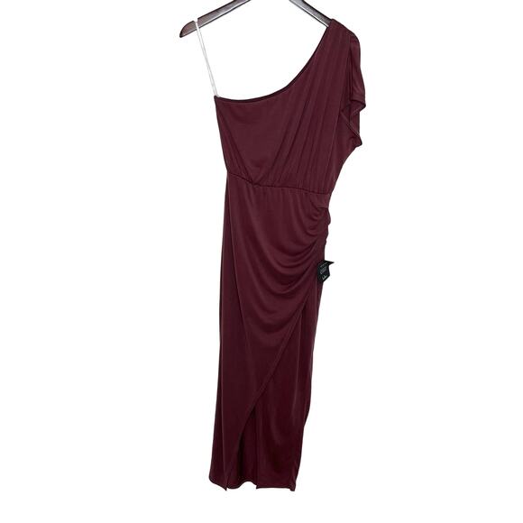 Lulu's Women's Take Me Out One Shoulder Maxi Dress Size Medium Washed Plum - Picture 5 of 12